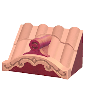 Red Fancy wavy roof decoration