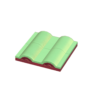 Green Flat wavy roof