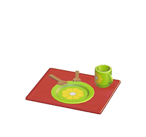 Red Flowery table setting