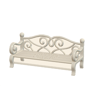 White Garden bench