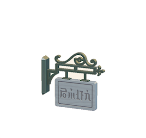 Cyan Hanging sign