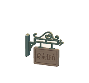 Black Hanging sign