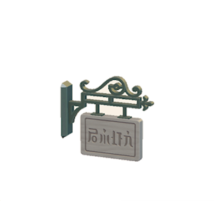 Gray Hanging sign