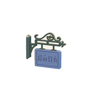 Blue Hanging sign