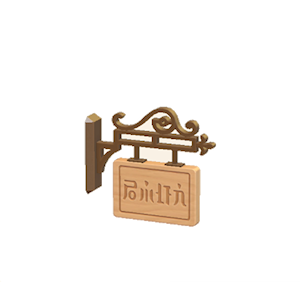 Brown Hanging sign