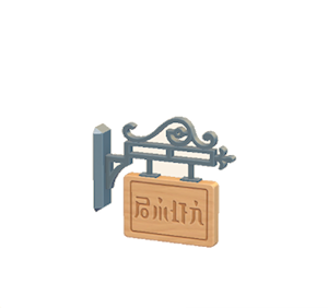 Cyan Hanging sign