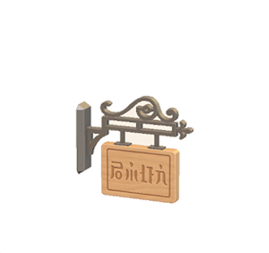 Beige Hanging sign