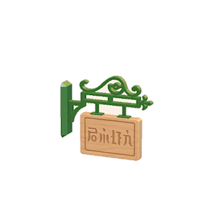 Green Hanging sign