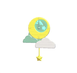 Aquamarine Moon clock