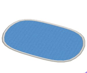 Blue Oblong rug