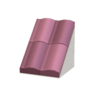 Pink Pitched brick roof