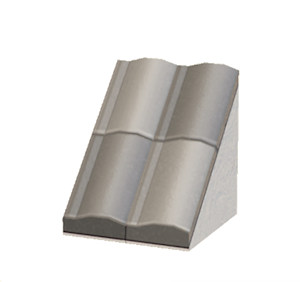 White Pitched brick roof