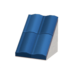Blue Pitched brick roof
