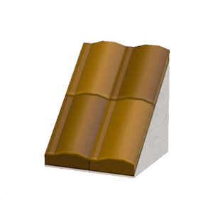 Yellow Pitched brick roof