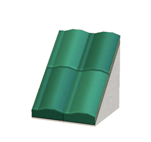 Aquamarine Pitched brick roof