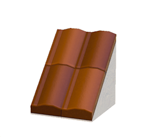 Orange Pitched brick roof