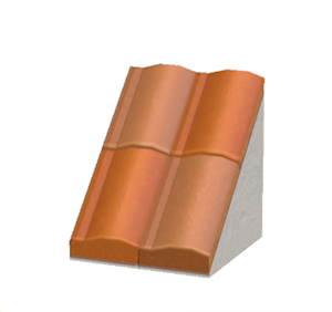 White Pitched brick roof