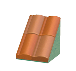 Aquamarine Pitched brick roof