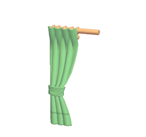 Green Simple curtain (left)