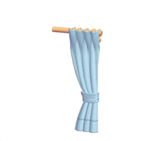 Cyan Simple curtain (right)