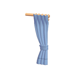 Navy Simple curtain (right)