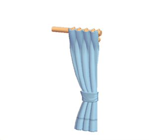 Blue Simple curtain (right)