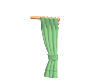 Green Simple curtain (right)