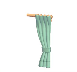 Aquamarine Simple curtain (right)