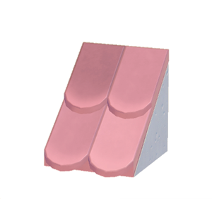 Pink Sloped scale roof