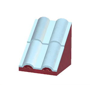 Cyan Sloped wavy roof