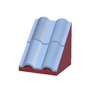 Navy Sloped wavy roof