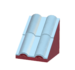 Blue Sloped wavy roof