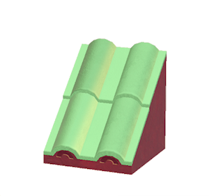 Green Sloped wavy roof