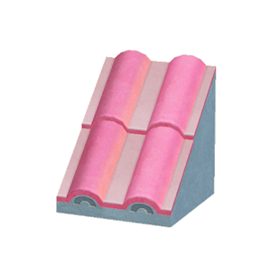 Cyan Sloped wavy roof