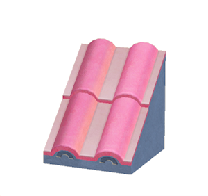 Navy Sloped wavy roof