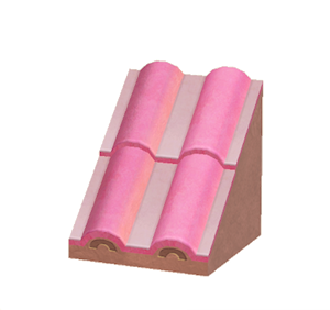 Red Sloped wavy roof