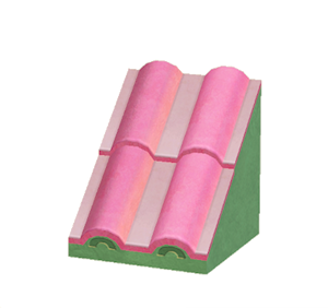 Green Sloped wavy roof