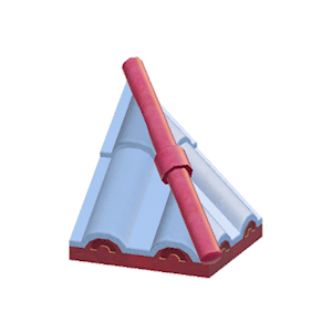 Navy Wavy hipped roof