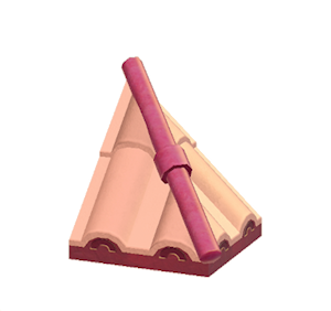 Red Wavy hipped roof