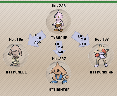 How to evolve Tyrogue into Hitmonchan, Hitmonlee, & Hitmontop in