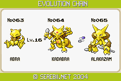 Abra, Kadabra, Alakazam - presupported full evolution line