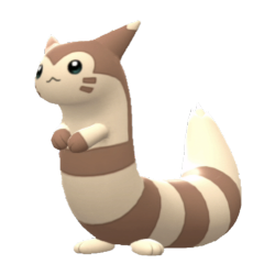 Imagens Pokémon - Nº:162 Nome: Furret Tipo: Normal Peso: 32,5 Kg Altura:  1,8 m Linha Evolutiva: Sentret > lv. 15 > Furret Descrição: As mães  enrolam-se em torno de seus filhotes quando