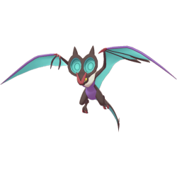 Mundo Pokémon - 714- Noibat. Tipo: voador/dragão. Evolução: Noivern (nível  48). Histórico: Mesmo um forte lutador ficaria tonto e indefeso quando  exposto a suas ondas ultrassônicas de 200 mil hertz. Costumam viver