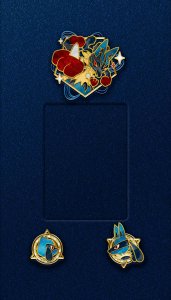 Mega Lucario & Lucario & Riolu Display Boards - Pokémon TCG Pocket Mega Lucario & Lucario & Riolu Display Boards